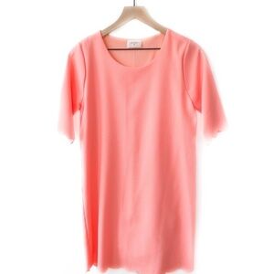 Everly Mini Shirt Dress Coral Pink Short Sleeve Dress T-Shirt Lightweight Comfy